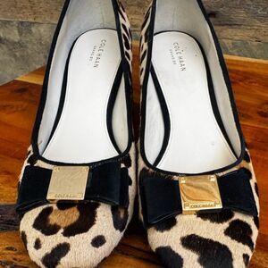 Cole Haan Cheetah Block Heels | Real Fur | New Without Box | Size 10B